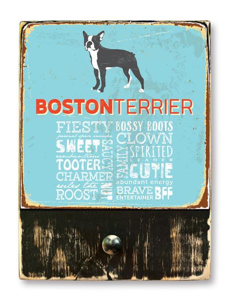 221 ($45) Boston Terrier - Dog leash hanger