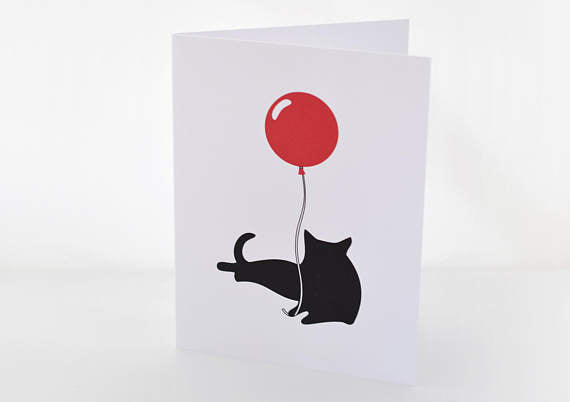 225 ($6) Card - Cat w/Balloon