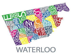 211 ($30) Map - Waterloo - 11x14 - Bright Colours