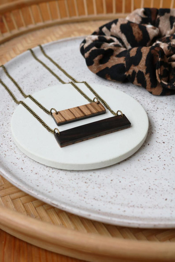111 ($35) Necklace – Flat Rectangle - Reversible