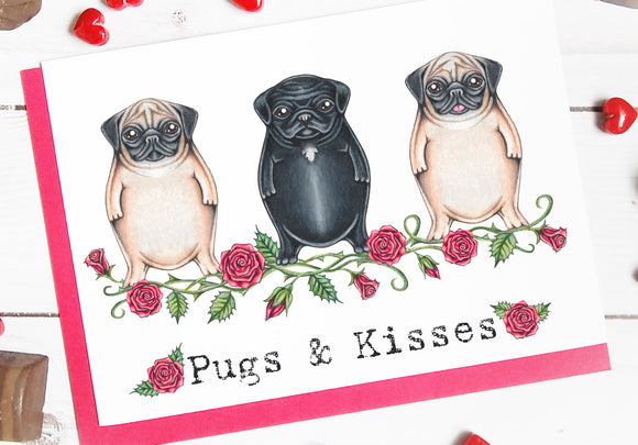 205 ($7) Love Cards - Pugs and Kisses