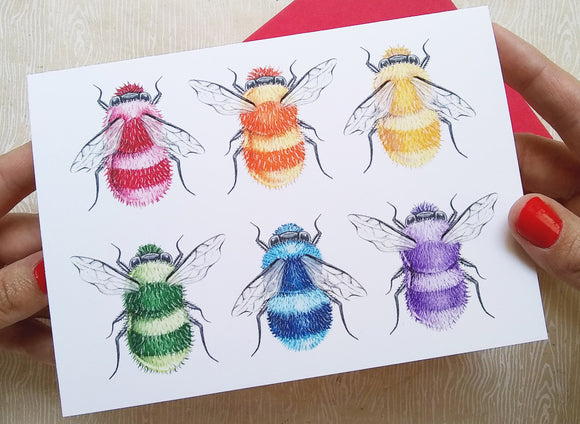 205 ($7) Cards - Rainbow Bees