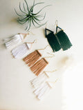 031 ($30) Fringe on Acrylic Earrings